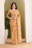 Trendy Mustard Yellow Georgette Designer Printed Saree