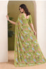 Graceful Olive Green Georgette Designer Printed Saree