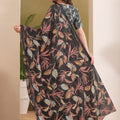 Stylish Black Georgette Designer Printed Saree