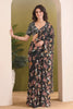 Stylish Black Georgette Designer Printed Saree