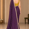 Regal Purple Georgette Designer Printed Saree