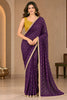 Regal Purple Georgette Designer Printed Saree