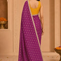 Exquisite Magenta Georgette Designer Printed Saree