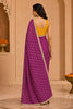 Exquisite Magenta Georgette Designer Printed Saree