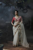 Royal Off White Soft Tissue Silk Embroidery Sequin Thread Work Saree 