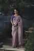 Royal Lavender Pink Soft Tissue Silk Embroidery Sequin Thread Work Saree