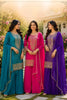 Outstanding Purple Viscose Jacquard Silk Palazzo Suit with Embroidery Work and Matching Dupatta