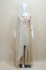 Beige Organza Sharara Suit with Floral Embroidered Kurti and Dupatta