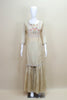 Beige Organza Sharara Suit with Floral Embroidered Kurti and Dupatta
