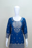 Royal Blue Georgette Sharara Suit with Silver Embroidery and Net Dupatta