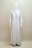 White Mirror Work Anarkali Kurta Set with Multicolor Bandhani Dupatta