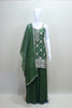 Bottle Green Georgette Sharara Suit with Silver Zari Embroidery and Dupatta