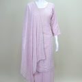 Elegant Light Pink Embroidered Georgette Kurta Sharara Set with Dupatta 