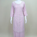 Elegant Light Pink Embroidered Georgette Kurta Sharara Set with Dupatta