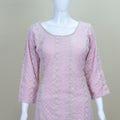 Elegant Light Pink Embroidered Georgette Kurta Sharara Set with Dupatta