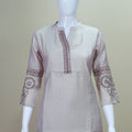 Light Beige Embroidered Cotton Silk Salwar Suit with Dupatta