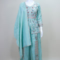 Sea Green Embroidered Silk Anarkali Suit with Dupatta