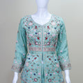 Sea Green Embroidered Silk Anarkali Suit with Dupatta