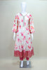 White and Pink Floral Silk Anarkali Suit with Banarasi Dupatta