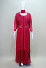 Red Georgette Embroidered Long Kurti with Palazzo and Dupatta 