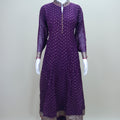 Purple Georgette Anarkali Suit with Gota Patti Work and Banarasi Dupatta