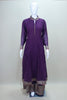 Purple Georgette Anarkali Suit with Gota Patti Work and Banarasi Dupatta