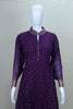 Purple Georgette Anarkali Suit with Gota Patti Work and Banarasi Dupatta