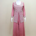 Dusty Pink Silk Embroidered Palazzo Suit with Dupatta