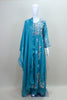 Teal Blue Floral Embroidered Anarkali Suit with Matching Dupatta