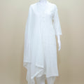 White Cotton Chikankari Kurta Set with Matching Dupatta