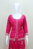 Women's Pink Embroidered Kurta Sharara Set with Dupatta