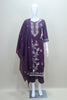 Dark Purple Embroidered Cotton Salwar Suit with Dupatta