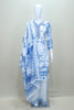 White and Blue Floral Printed Cotton Salwar Suit with Dupatta