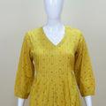 Mustard Yellow Printed Cotton Kurta with Palazzo Set Ethnic Wear