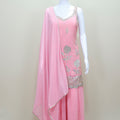 Elegant Pink Embroidered Sharara Suit with Dupatta Women’s Party Wedding Wear