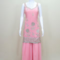 Elegant Pink Embroidered Sharara Suit with Dupatta Women’s Party Wedding Wear