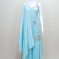 Elegant Sky Blue Embroidered Sharara Suit with Dupatta Women’s Wedding Party Wear