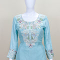Light Blue  Kurta Sharara Set with Dupatta Women’s Festive Wedding Wear