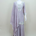 Light Purple Kurta Sharara Set with Dupatta Women’s Festive Wedding Wear
