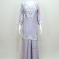 Light Purple Kurta Sharara Set with Dupatta Women’s Festive Wedding Wear