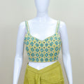 Lime Green Pre Draped Saree Women’s Designer Party Wedding Wear