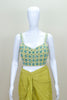 Lime Green Pre Draped Saree Women’s Designer Party Wedding Wear