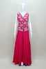 Hot Pink Sleeveless Embroidered Jacket with Palazzo Set Women’s Festive Party Wear