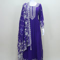 Royal Purple Chikankari Anarkali Suit  Dupatta Women’s Festive Wedding Wear