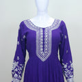 Royal Purple Chikankari Anarkali Suit Dupatta Women’s Festive Wedding Wear