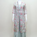 Pastel Green Long Jacket with Flared Dress Women’s Ethnic Festive Party Wear