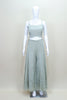Pastel Green Long Jacket with Flared Dress Women’s Ethnic Festive Party Wear
