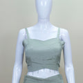 Pastel Green Long Jacket with Flared Dress Women’s Ethnic Festive Party Wear