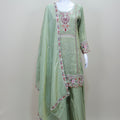 Women’s Green Kurta Sharara Set with Dupatta Festive Wedding Ethnic Wear