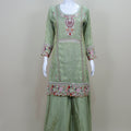 Women’s Green Kurta Sharara Set with Dupatta Festive Wedding Ethnic Wear